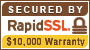 SECURED BY RapidSSL 10,000 warranty